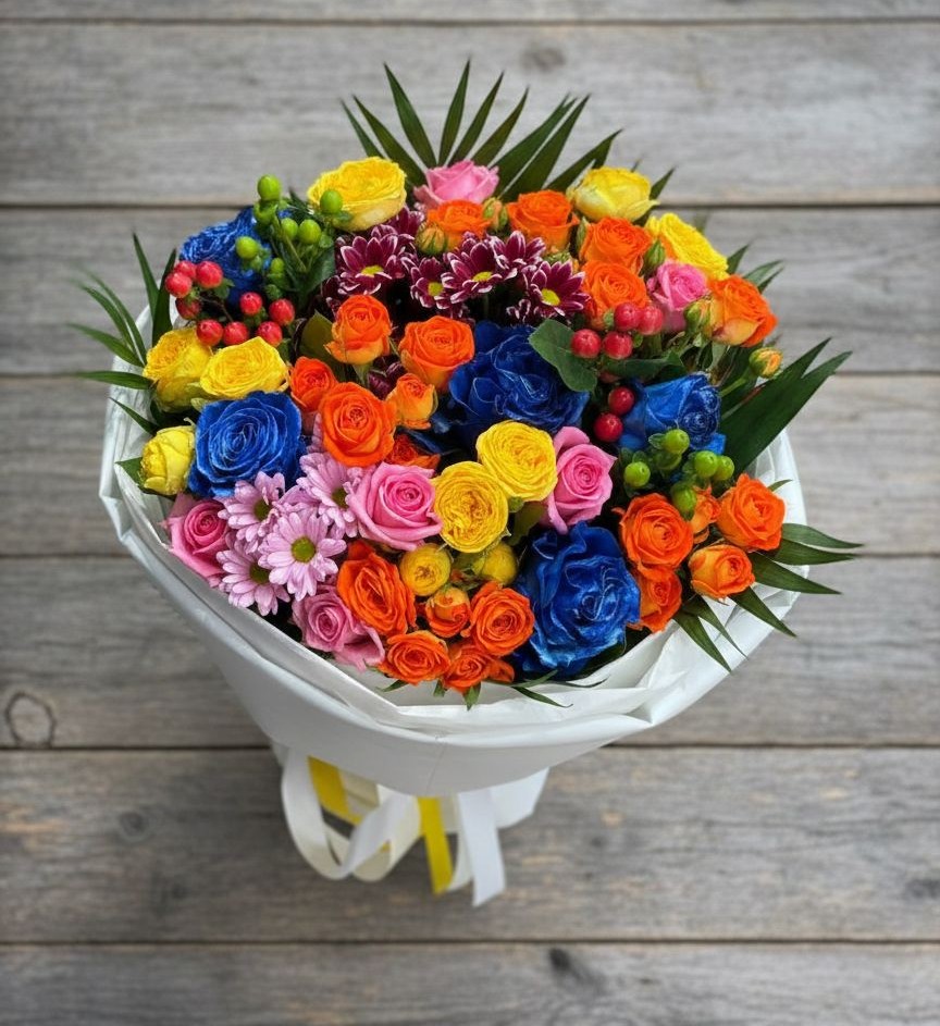 Букет цветов из: Розы и Хризантемы в Реж