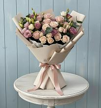 Букет цветов из:  Розы и Лизиантусы #REPLACE_PRED# Реж