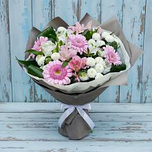 Букет цветов из:  Герберы, Альстромерии и Хризантемы в Реж