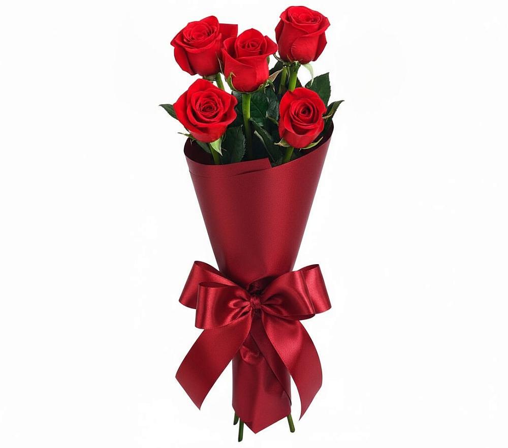 Букет 5 Красных роз Эдлесс Лав в Реж