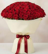 Букет 101 Красная роза Милано в Реж
