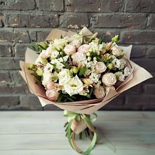 Букет цветов из:  Альстромерии, Розы и Хризантемы в Реж