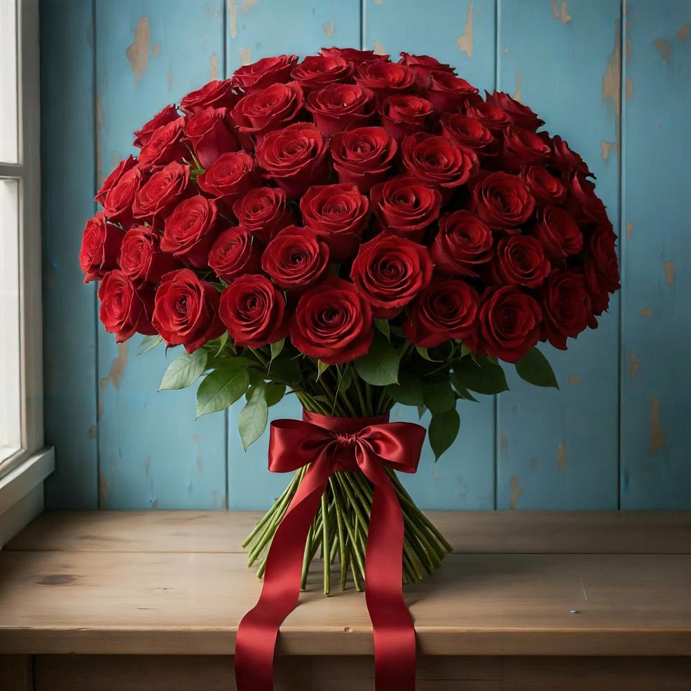 Букет Красные розы Блэк Меджик в Реж