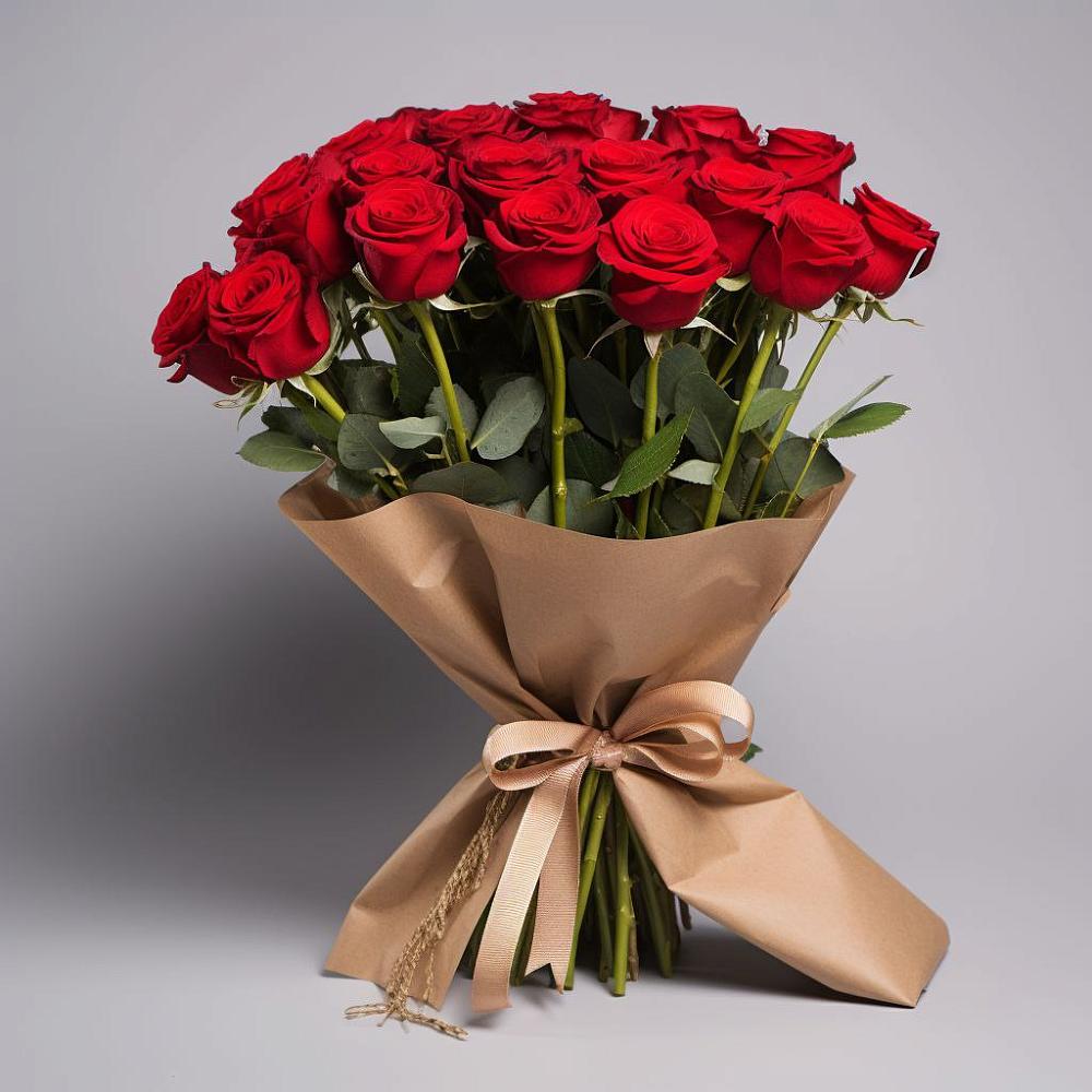 Букет 21 Красная роза Эдлесс Лав в Реж