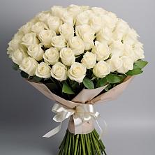 Букет 101 беля роза Белоснежка в Реж