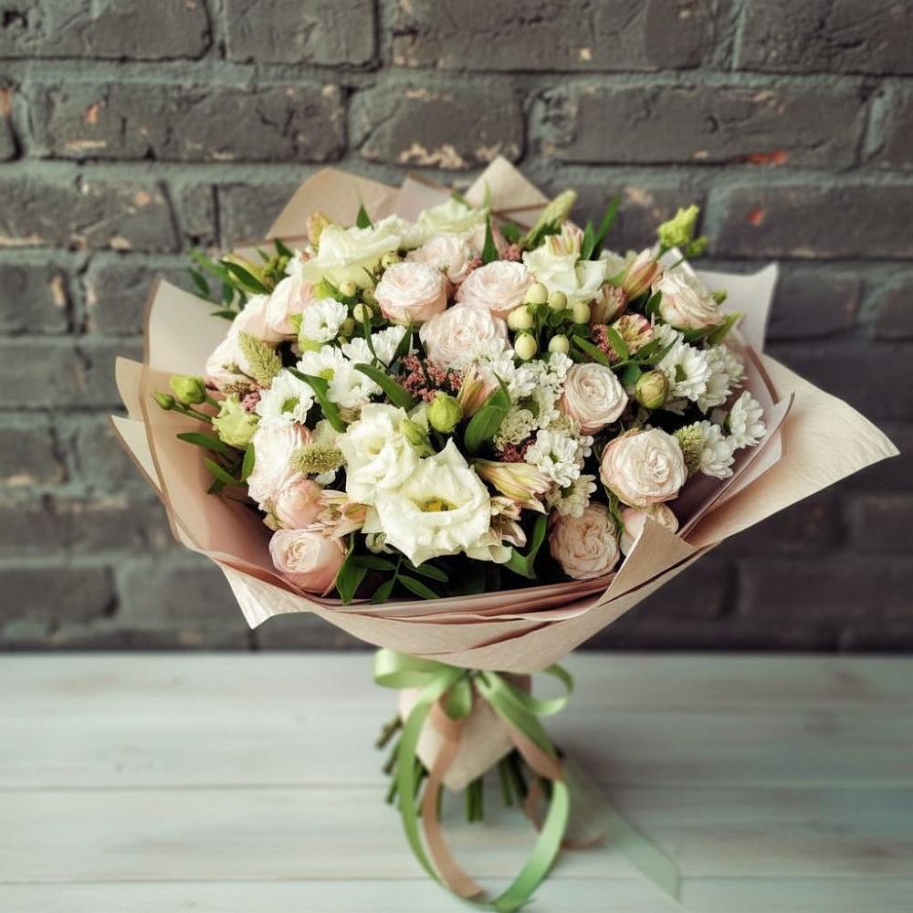 Букет цветов из: Альстромерии, Розы и Хризантемы в Реж