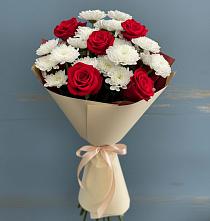 Букет цветов из:  Розы и Хризантемы в Реж