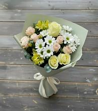 Букет цветов из:  Альстромерии, Розы и Хризантемы в Реж